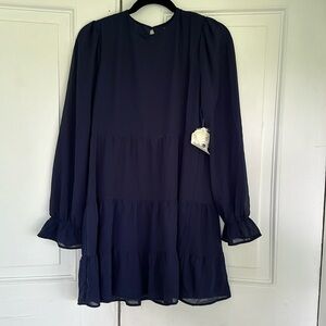 NWT Altard State Navy long sleeve dress